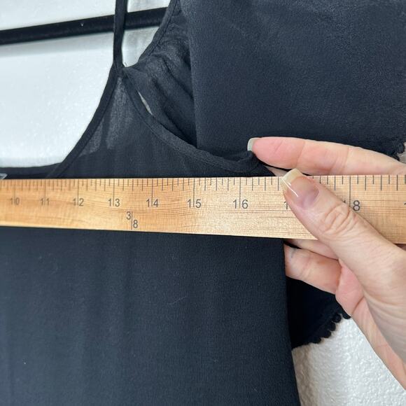 Rebecca Minkoff Aida Black Cold Shoulder Spaghetti Strap Blouse Top Small - Picture 13 of 14